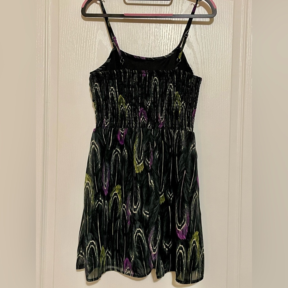 Dark Ruffle Patterned Dress - Picture 2 of 5